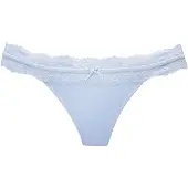 Vivance String "Anisa", Damen, Gr. 36/38, hellblau, Spitze, Obermaterial: 86% Polyamid, 14% Elasthan, Unterhosen String, mit blumiger Spitze rundherum am Bund