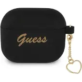 GUESS GUA3LSCHSK AirPods 3 Hülle schwarz/schwarz Silikon Charm Herz Kollektion