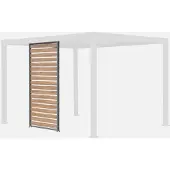 Sweeek - Lamellenwand 130cm für Pergola Triomphe 3x4m Aluminium Holzoptik - Anthrazit