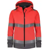 Dassy Warnschutz Softshell-Jacke Malaga Women 300466 Gr. L neonrot/zementgrau