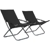 Syfax Klappstühle, 2 Stück, Stoff, Schwarz