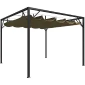 Syfax Gartenpavillon mit Ausziehbarem Dach 3x3 m Taupe 180 g/m²