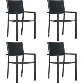Syfax Gartenstühle 4 Stk. Schwarz Kunststoff Rattan-Optik
