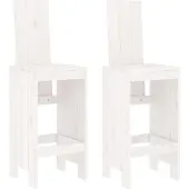Syfax Barhocker 2 Stk. Weiß 40x42x120 cm Massivholz Kiefer