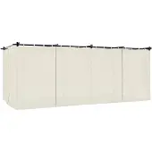 Syfax Pavillon mit Vorhängen Creme 6x3 m Stahl
