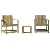 Syfax 3-tlg. Garten-Lounge-Set Kiefernholz Imprägniert