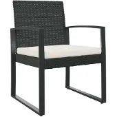 Syfax Garten-Esszimmerstühle 2 Stk. Schwarz PP-Rattan