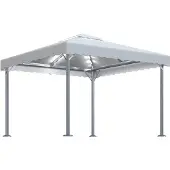 Syfax Pavillon mit LED-Lichterkette 300x300 cm Cremeweiß Aluminium