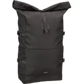 Sandqvist Icon Rolltop - Rucksack L 16" 65 cm erw. (black/ black with black leather)