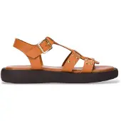 Wonders für Damen. AB-1567 Mousse braune Ledersandalen (40), Wohnung, Schnalle, Lässig