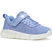 Geox Sneaker "J ARIL GIRL", Mädchen, Gr. 33, blau (hellblau), Lederimitat, Textil, Schuhe Sneaker, Slipper mit Klettverschluss, Größenschablone zum Download