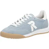 Rieker Sneaker SPORT, Mädchen, Gr. 36, blau (hellblau, sanftes weiß), Textil, Veloursleder, unifarben mit Farbeinsatz, Schuhe Sneaker, Sportschuh, Schnürschuh, Halbschuh mit gepolstertem Schaftrand
