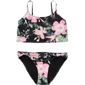 Roxy Triangel-Bikini "Shadow Floral", Jungen, Gr. 16(165-172cm), schwarz, Obermaterial: 18% Elasthan, 82% Polyester., Bikini-Sets Triangel-Bikini
