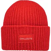 Chillouts Strickmütze "Kara Hat", Herren, rot, Rippstrick, Kunstfaser, unifarben, Mützen Strickmütze, dicker Rippenstrick