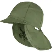 Maximo Sonnenhut , Jungen, Gr. 51, grün (kaper), Popeline, Baumwolle, unifarben, Hüte Sonnenhut, verstellbarer Kinnriemen, mit Nackenschutz, mit Gummizug