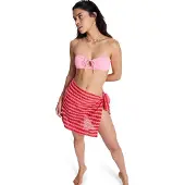 Roxy Strandrock "Moana Story", Damen, Gr. M, rot (hibiscus), Obermaterial: 50% Baumwolle, 50% Polyester., Röcke Strandrock