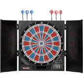 Karella Dartautomat CB-25, Tunierausführung, elektronische Dartscheibe mit 29 Spielen und 90 Varianten, inkl. 6 Softdarts