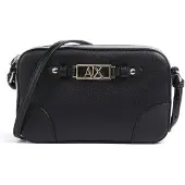 Armani Exchange für Damen. XW002612AF15632UC010 Umhängetasche mit Metallplatte vorne und verstellbarem Riemen schwarz (OSFA), Lässig, Po