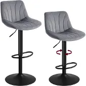 Vasagle Barhocker 2er Set, drehbar, höhenverstellbar, Samt