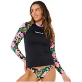 Rip Curl - Women's Molokai L/S Floral Insert - Lycra Gr S schwarz