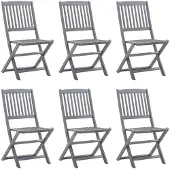 Syfax Klappbare Gartenstühle 6 Stk. mit Sitzkissen Massivholz Akazie
