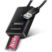 Axagon ADM2-AM USB-A 10Gbps - M.2 NVMe & SATA SSD Adapter, SSD-Gehäuse, M.2, M.2, NVMe-oF, SATA, 10 Gbit/s, USB Anschluss, Schwarz