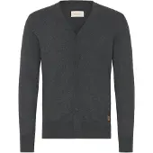 Blend Strickjacke "Strickjacke BHFinex", Herren, Gr. XXL, grau (charcoal mix), Obermaterial: 70% Baumwolle CO recyc.. 30% Polyester Pol. recyc.., Strickjacken Strickjacke