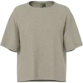 Pieces Kurzarmpullover "PCBREE SS O-NECK KNIT NOOS BC" Materialmix, regular fit