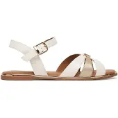 Tommy Hilfiger Riemchensandale , Damen, Gr. 37, weiß (weiß, metallic), Synthetik, metallic, festlich, Schuhe Riemchensandale, Sandalette, Festtagsschuh, Sommerschuh mit Schnallenverschluss