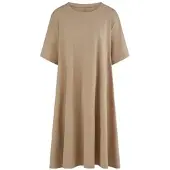Emilia Lay Jersey-Kleid Rundhals-Ausschnitt braun, 46