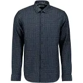 No-excess Hemd Jacquard Musterdruck Marine