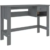 Syfax Schreibtisch HAMAR Dunkelgrau 110x40x75 cm Massivholz Kiefer