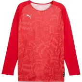 Puma Teamjaws Graphic Ls Shooting Hemd Rot F03 || Größe M