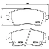 Brembo Bremsbelagsatz, Scheibenbremse p83042 für TOYOTA