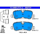 Ate Bremsbelagsatz 13.0460-2731.2, Hinten