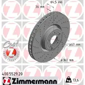 ZIMMERMANN Bremsscheibe 400552920 Vorderachse Gelocht 360mm 36mm für MERCEDES-BENZ