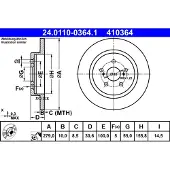 Ate Bremsscheibe 24011003641 voll 279mm 10mm für LEXUS