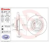 Brembo Bremsscheibe 08.B741.41, hinten, voll, hochkarbonisiert, 1 Stück