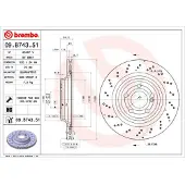 Brembo Bremsscheibe 09.B743.51, hinten, belüftet, hochkarbonisiert, 1 Stück