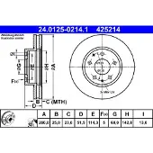 Ate Bremsscheibe 24012502141 belüftet 280mm 25mm für MAZDA