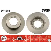 TRW Bremsscheibe DF1802 hinten, voll, 1 Stück