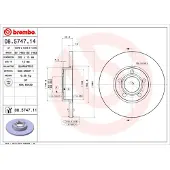 Brembo Bremsscheibe 08574711 288mm 15mm für AUDI