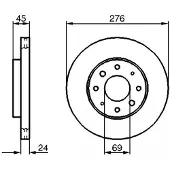 Bosch Bremsscheibe 0 986 479 140 vorne, belüftet, 1 Stück