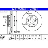 Ate Bremsscheibe 24012502011 belüftet 280mm 25mm für HONDA