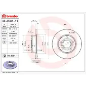 Brembo Bremsscheibe 08.9084.11, hinten, voll, 1 Stück