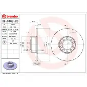 Brembo Bremsscheibe 08.3189.20, vorne, voll, 1 Stück