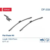 Denso Flachwischer-Set DF-233 (530/475 mm, Rechtslenker): Zwei leise, langlebige