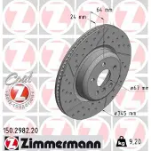 ZIMMERMANN Bremsscheibe 150298220 Hinterachse links Geschlitzt 345mm 24mm für BMW