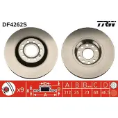 TRW Bremsscheibe df4262s 312mm 25mm für VW