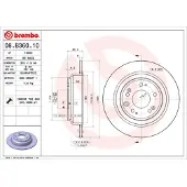 Brembo Bremsscheibe 08.B360.10, hinten, voll, 1 Stück